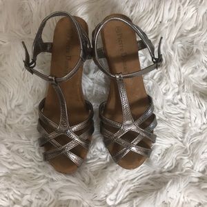 Metallic Strapped Heeled Sandals